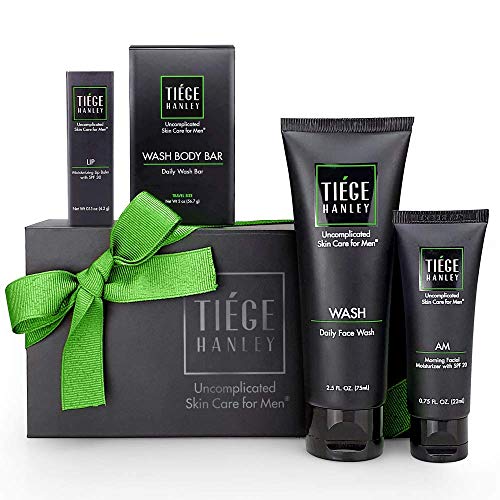 Tiege Hanley Men's Skin Care Gift Set | 4 Products | Face Wash, Moisturizer w...