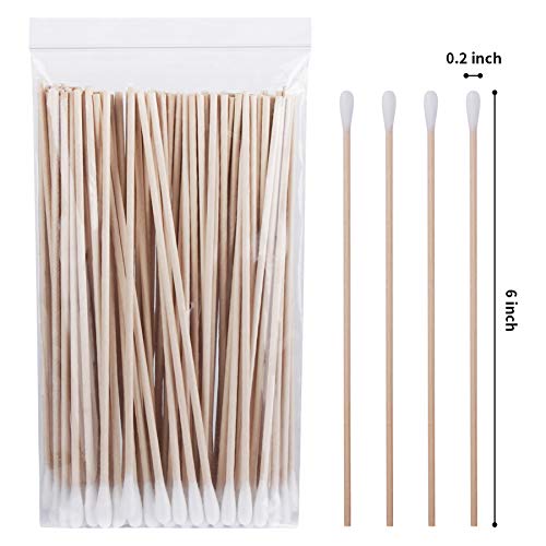 tifanso Cotton Swabs for Ears with Long Wooden Sticks 100 Count 6 Inches Cott...