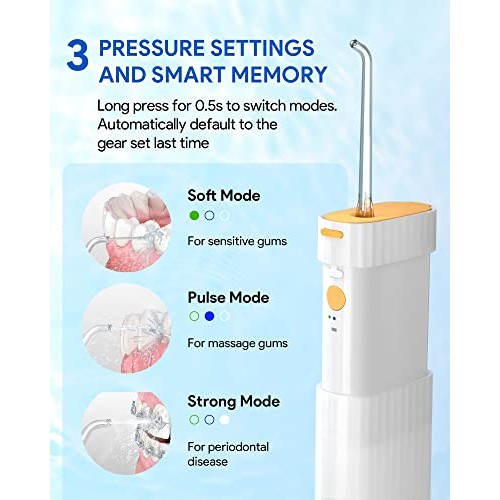 Cordless Water Flosser for Teeth Portable, Rechargeable Teeth Cleaner for Bra...