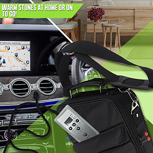 Portable Hot Stone Massage Warmer Set & Professional Spa Kit with LCD Tempera...