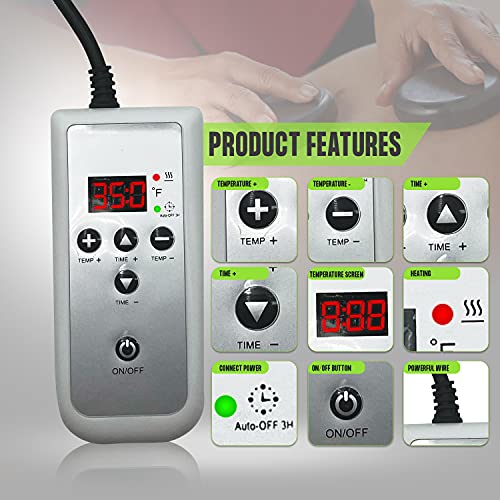 Portable Hot Stone Massage Warmer Set & Professional Spa Kit with LCD Tempera...