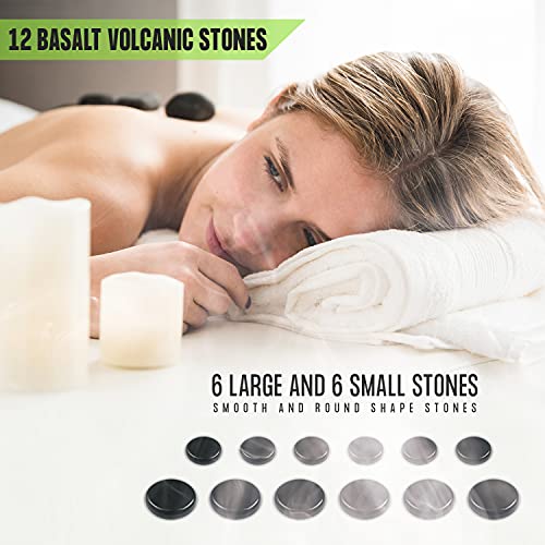 Portable Hot Stone Massage Warmer Set & Professional Spa Kit with LCD Tempera...