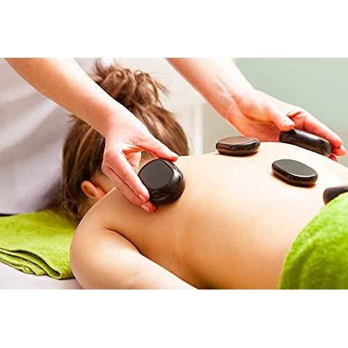 Portable Hot Stone Massage Warmer Set & Professional Spa Kit with LCD Tempera...