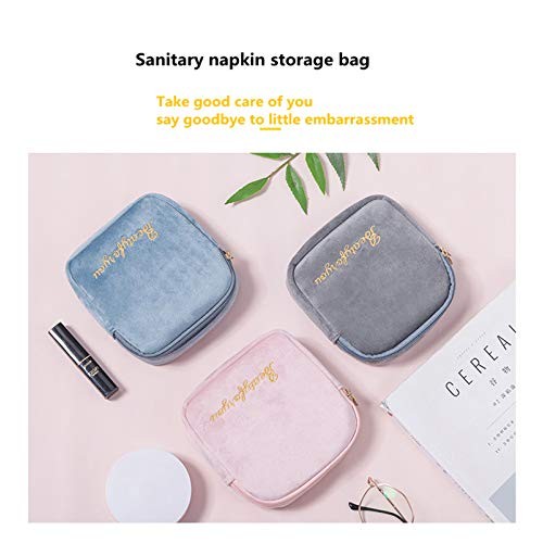 Flocking Fabric Sanitary Napkin Bag,Menstrual Cup Pouch, Nursing Pad Holder, ...