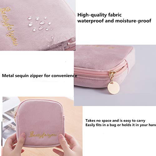 Flocking Fabric Sanitary Napkin Bag,Menstrual Cup Pouch, Nursing Pad Holder, ...