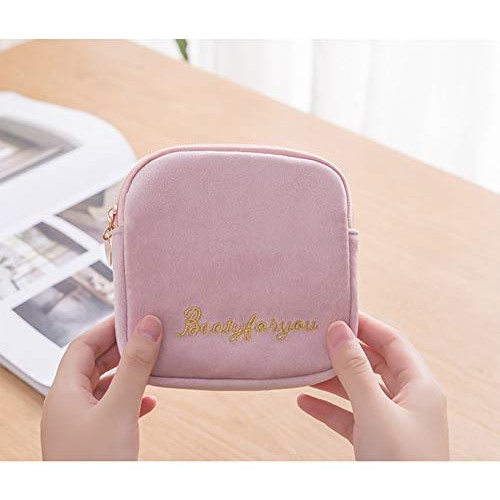 Flocking Fabric Sanitary Napkin Bag,Menstrual Cup Pouch, Nursing Pad Holder, ...