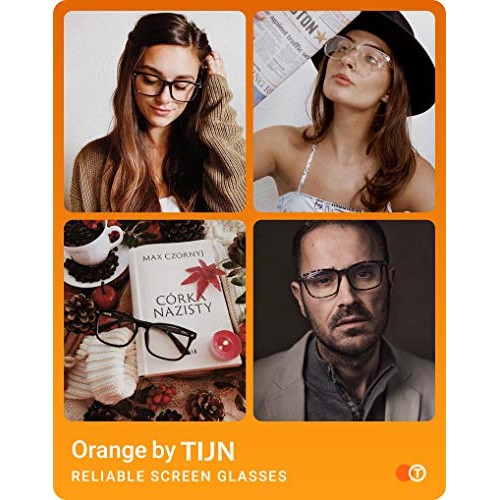 TIJN Blue Light Blocking Glasses for Women Men Clear Frame Square Nerd Eyegla...