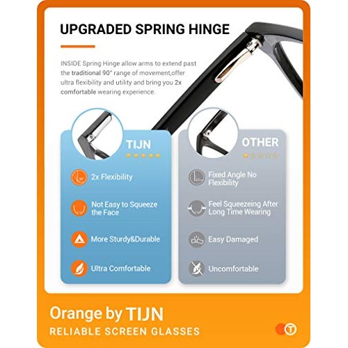 TIJN Blue Light Blocking Glasses for Women Men Clear Frame Square Nerd Eyegla...