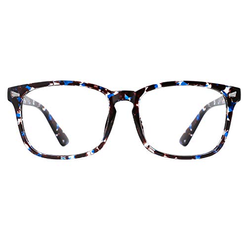 TIJN Blue Light Blocking Glasses for Women Men Clear Frame Square Nerd Eyegla...