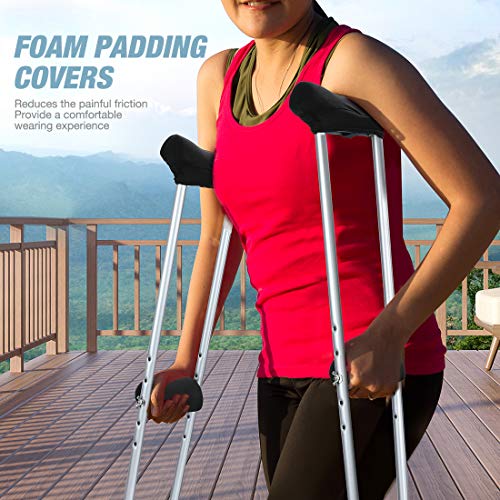 Crutches Accessories 5 Piece Set, Includes Soft Foam Crutches Pads for Armpit...