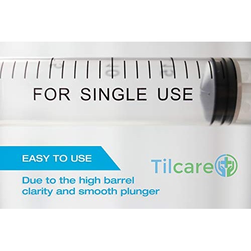 60ml Catheter Tip Syringe with Covers 5 Pack by Tilcare - Sterile Plastic Med...