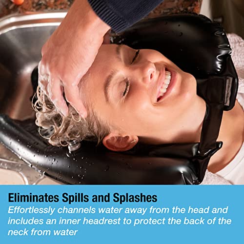 Inflatable Hair Washing Tray for Sink and Bedside - Comfortable Portable Sham...