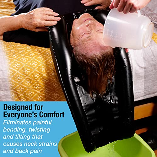 Inflatable Hair Washing Tray for Sink and Bedside - Comfortable Portable Sham...