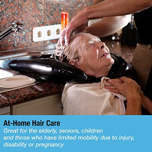 Inflatable Hair Washing Tray for Sink and Bedside - Comfortable Portable Sham...