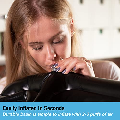 Inflatable Hair Washing Tray for Sink and Bedside - Comfortable Portable Sham...