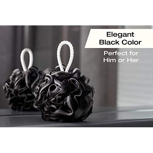 XXL 90g Charcoal Shower Loofah 3 Pack by Tilcare - Perfect Bath Sponge for Ex...