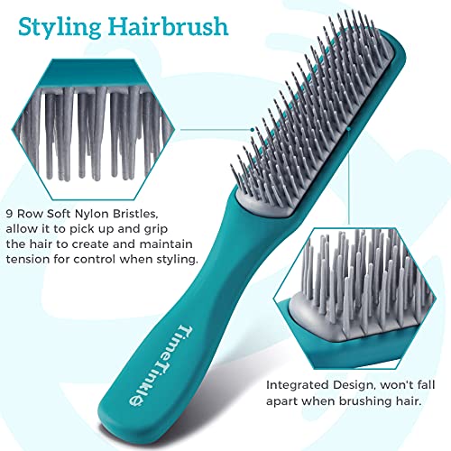 TimeTinkle Hair Brush Set - Detangler, Styling Brush, Tail Comb & Wide Tooth ...
