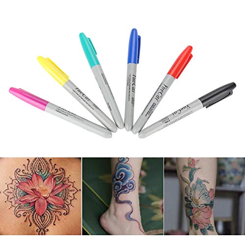 Temporary Tattoo Pens 6 Tattoo Body Markers Set Skin Safe for All Artists Ult...