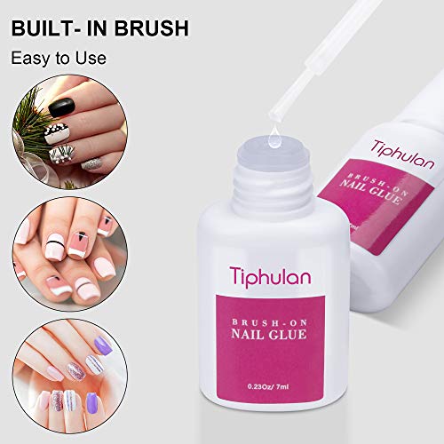 Brush on Nail Glue for Press On Nails - Nail Glue for Acrylic Nails, Quick & ...