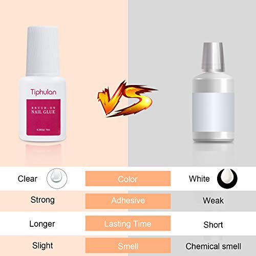 Brush on Nail Glue for Press On Nails - Nail Glue for Acrylic Nails, Quick & ...