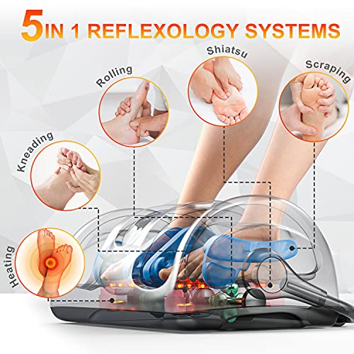 TISSCARE Foot Massager-Shiatsu Foot Massage Machine w/ Heat & Remote 5-in-1 R...