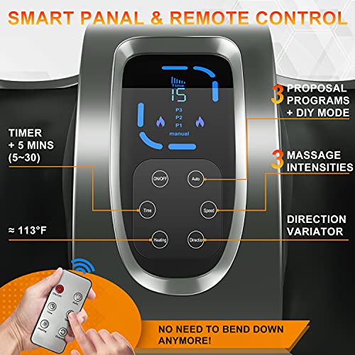 TISSCARE Foot Massager-Shiatsu Foot Massage Machine w/ Heat & Remote 5-in-1 R...