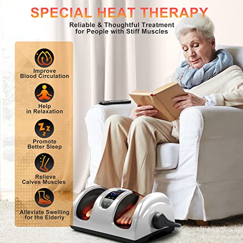 TISSCARE Shiatsu Foot Massager Machine w/ Remote & Heat for Plantar Fasciitis...