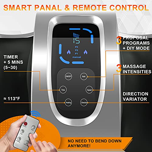 TISSCARE Shiatsu Foot Massager Machine w/ Remote & Heat for Plantar Fasciitis...