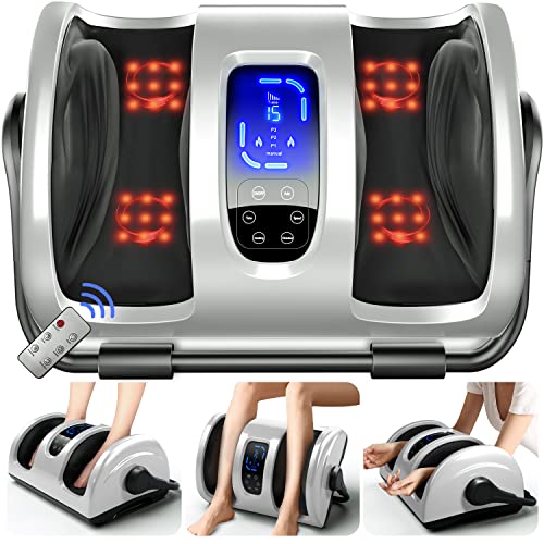 TISSCARE Shiatsu Foot Massager Machine w/ Remote & Heat for Plantar Fasciitis...
