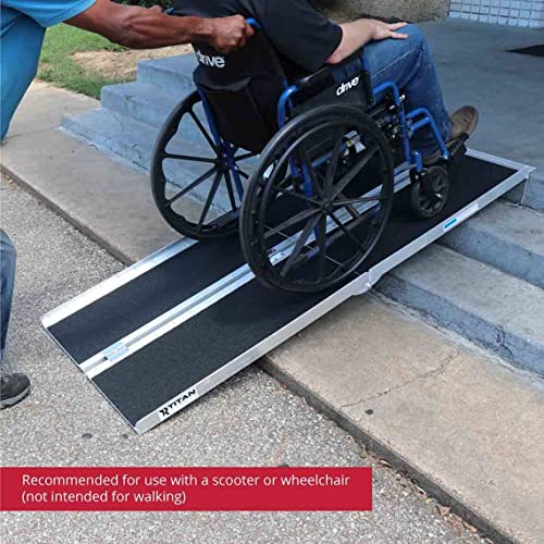 Titan Ramps Portable Wheelchair Ramp Multi Fold 7 ft Long x 30 in Wide Anti-Slip