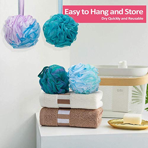 Titanker Bath Loofah Sponge, Shower Sponge Loofahs 75g/pcs Mesh Pouf Soft Bod...