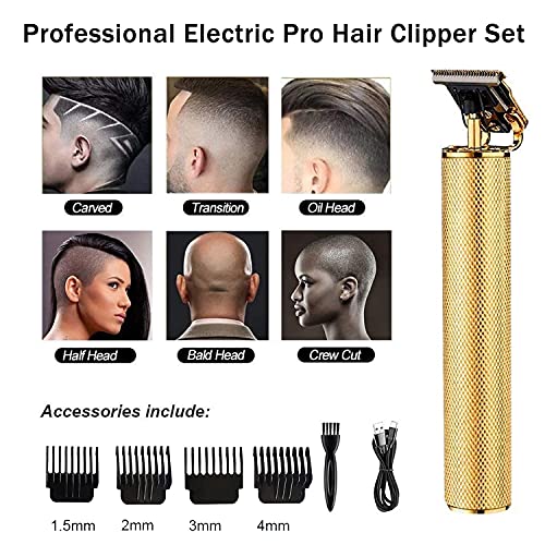 Professional Hair Trimmer, Zero Gapped T-Blade Close Cutting Hair Clippers fo...