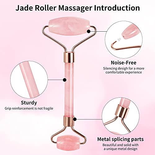 Natural Jade Guasha Tool for Face Body Eye,Jade Face Roller and Gua Sha Massa...