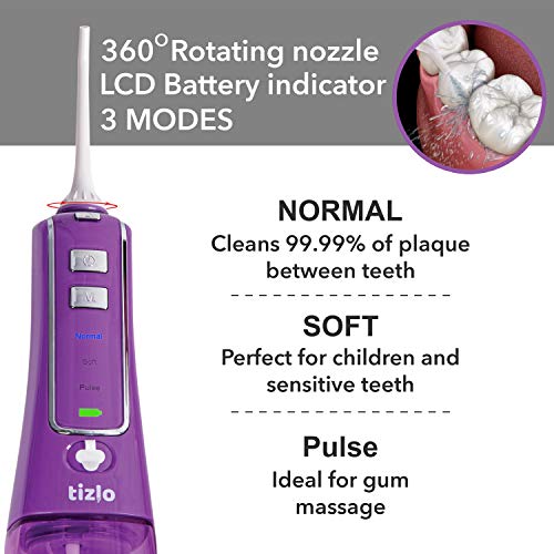 Water Flosser Cordless 10oz 300ml Rechargeable Portable 3 Modes IPX7 Technolo...
