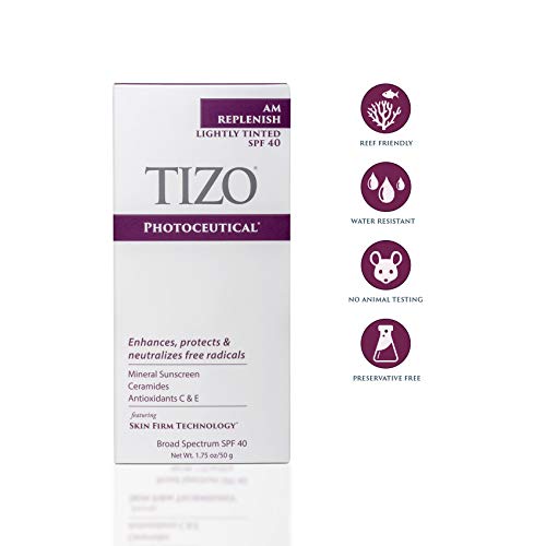 TIZO Photoceutical AM Replenish Lightly Tinted, SPF 40, 1.75 Fl Oz