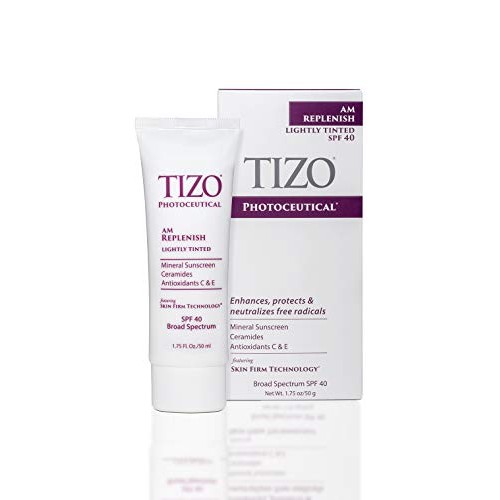 TIZO Photoceutical AM Replenish Lightly Tinted, SPF 40, 1.75 Fl Oz