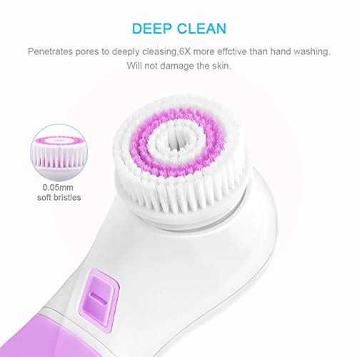 Facial Cleansing Brush,TKORW,Electric Face Scrubber Brush,5 Rotating Brush He...