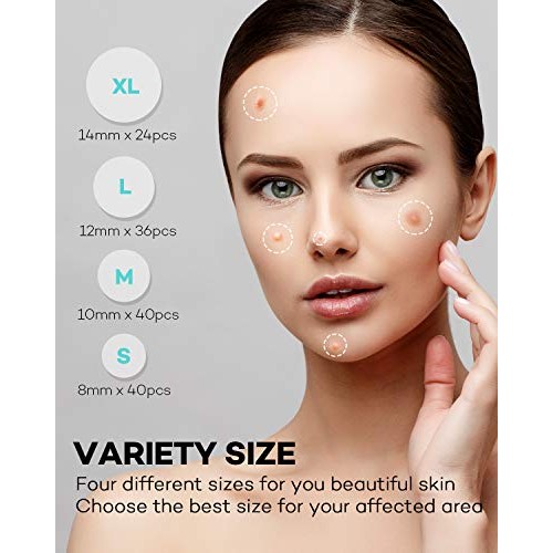 Acne Patch Pimple Patch, 4 Sizes 280 Patches Acne Absorbing Cover Patch, Hydr...