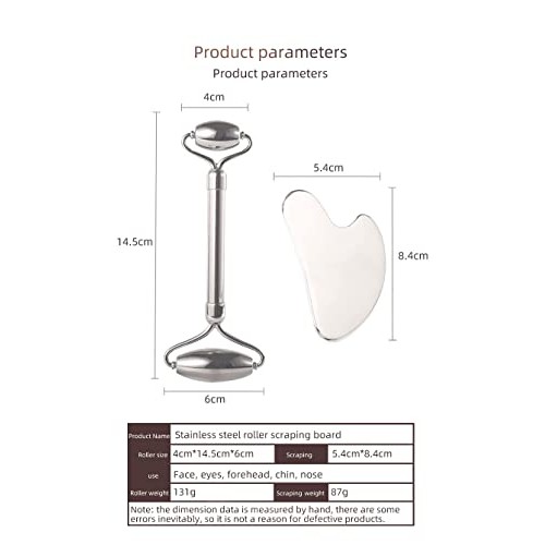 Tlethayotha Stainless Steel Roller and Gua Sha Set 2 piece | facial massager ...