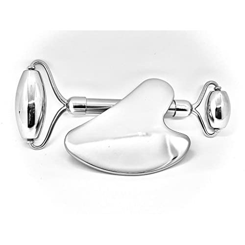 Tlethayotha Stainless Steel Roller and Gua Sha Set 2 piece | facial massager ...
