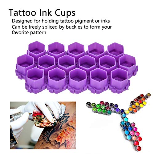 200Pcs Tattoo Ink Cups Honeycomb Shape Pigment Holder Cups Permanent Makeup S...