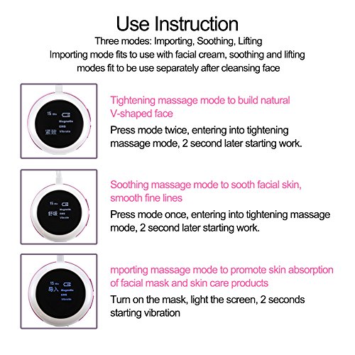 LED Mask Massager Facial Acupuncture Points 3D Magnetic Vibration Massage Fac...