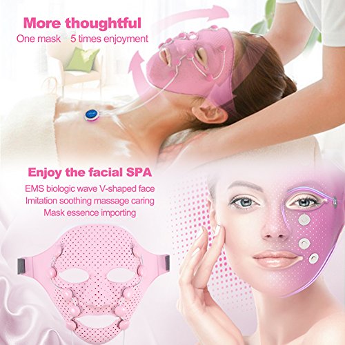 LED Mask Massager Facial Acupuncture Points 3D Magnetic Vibration Massage Fac...