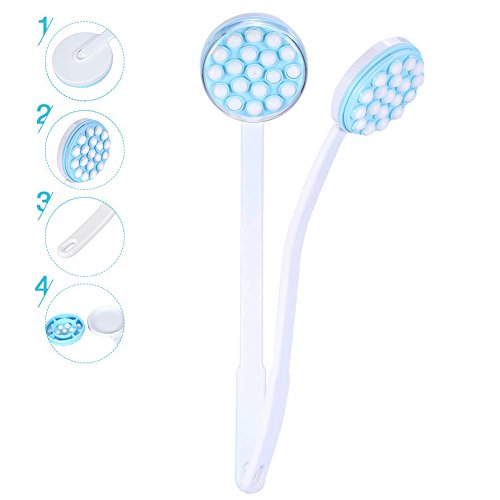 Long Bath Brush, Long Handled Lotion Oil Cream Applicator Body Bath Massager ...