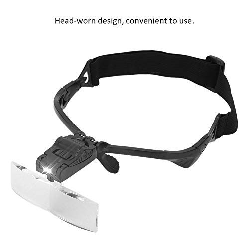 Magnifier Eyeglass-Type Headband Magnifier with 5 Lens LED Lamp, Eye Glass Cl...