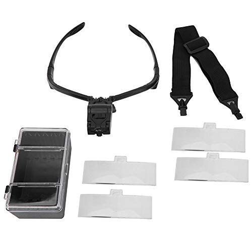 Magnifier Eyeglass-Type Headband Magnifier with 5 Lens LED Lamp, Eye Glass Cl...