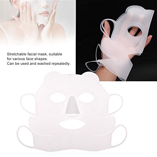 Reusable Panda Ear-Hook Silicone Facial Mask, Beauty Face Moisturizing Mask C...