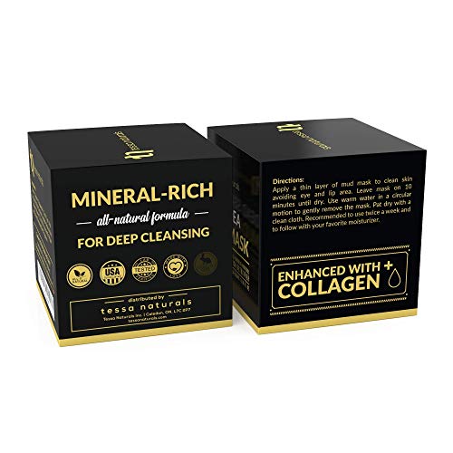 Dead Sea Mud Mask - Enhanced with Collagen - Reduces Blackheads, Pores, Acne,...