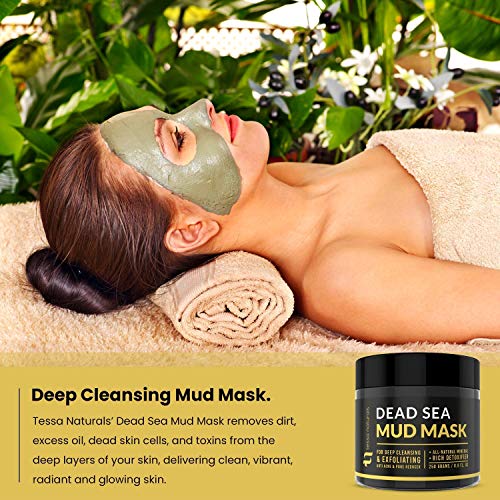 Dead Sea Mud Mask - Enhanced with Collagen - Reduces Blackheads, Pores, Acne,...