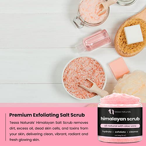 Himalayan Salt Scrub Body Exfoliator with Aloe Vera | All Natural Pink Himala...